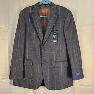 NWT Haspel Mens Blue Multi Wool Conner Coat Blazer 40 Regular